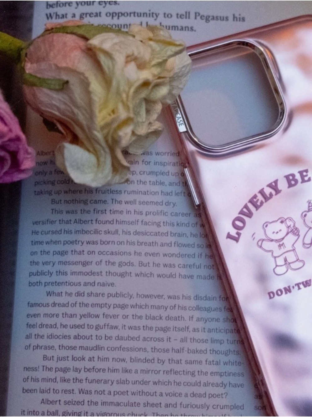 Pink Cute "Lovely Bear" Protective Phone Case - Pink